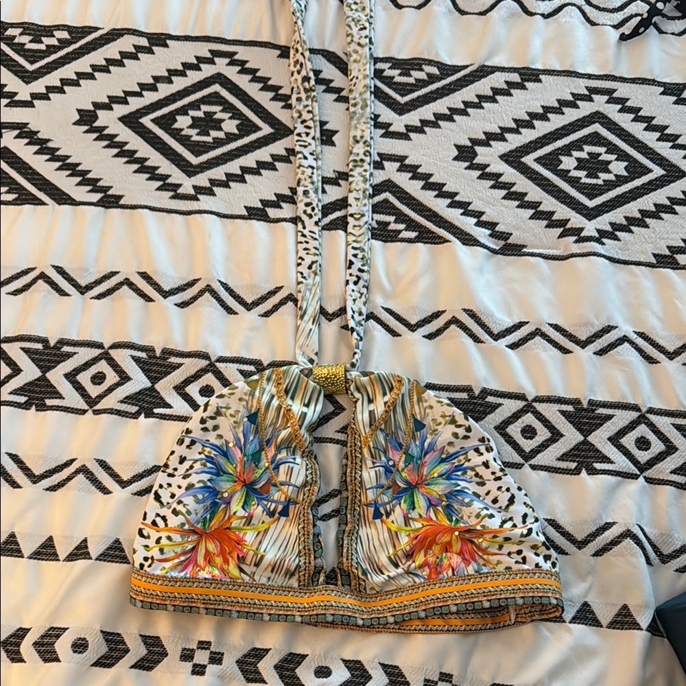 Floral animal Print Women's swim front tie